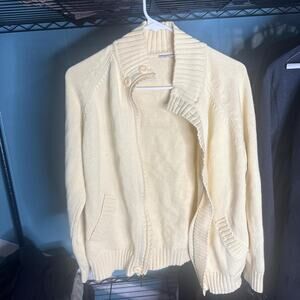 Cream yellow cardigan winter